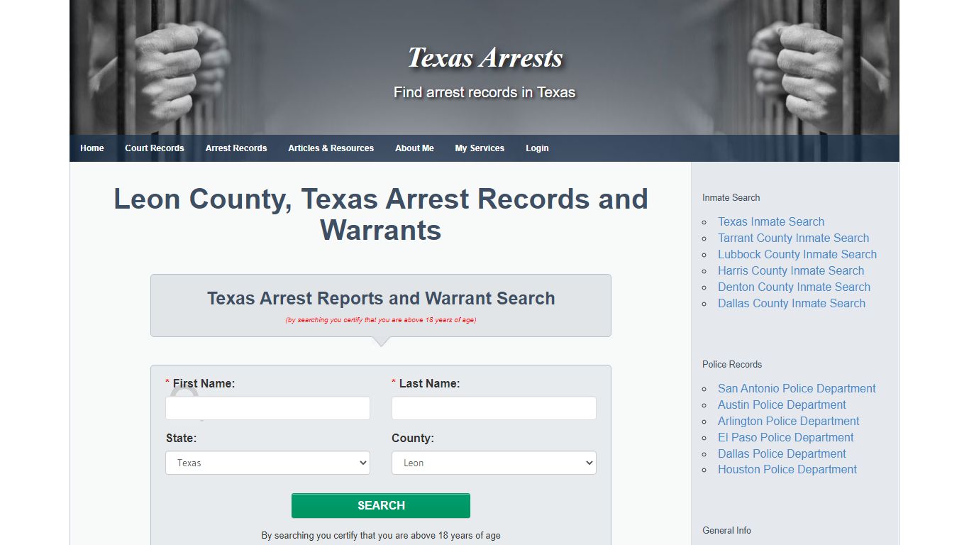 Leon County, Texas Arrest Records and Warrants